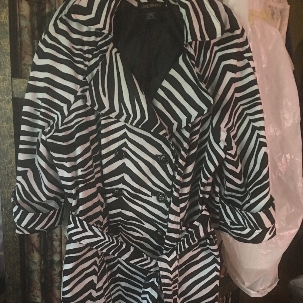Lane Bryant Zebra Print Rain Coat. Plus size